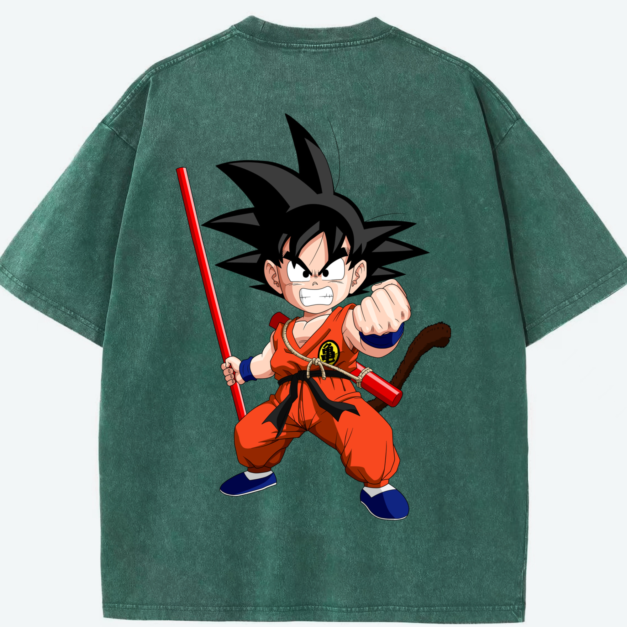 ドラゴンボール 孫悟空（そん ごくう）Son Goku カカロット DRAGON BALL Kakarotto 綿100% ヴィンテージ風 半袖Tシャツ（背面プリント）